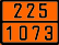 Табличка оранжевого цвета по ДОПОГ  225/1073 