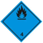 Информационное табло по допог Опасность класса 4.3 Вещества, выделяющие легковоспламеняющиеся газы при соприкосновении с водой
