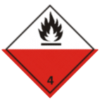 Информационное табло по ДОПОГ Опасность класса 4.2 Вещества, способные к самовозгоранию