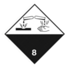 Информационное табло по ДОПОГ Опасность класса 8 Коррозионное вещество