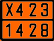 Табличка оранжевого цвета по ДОПОГ X423/428 
