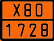 Табличка оранжевого цвета по ДОПОГ X80-1728 