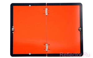 Универсальная табличка оранжевого цвета по ДОПОГ на алюминиевой основе, складная